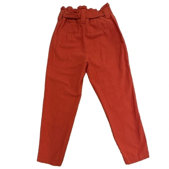 Who What Wear Paper Bag High Waist tapered leg Crop Pants with tie pockets 4 - Picture 4 of 10